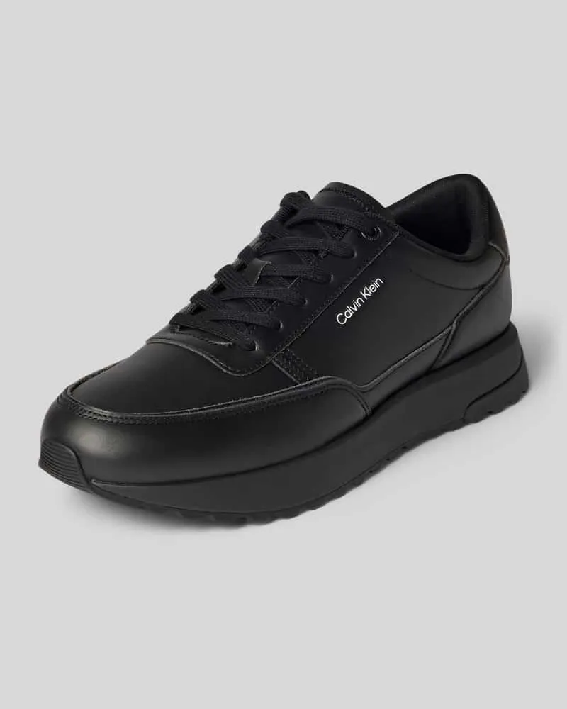 Calvin Klein Low Top Sneaker aus echtem Rindsleder Black