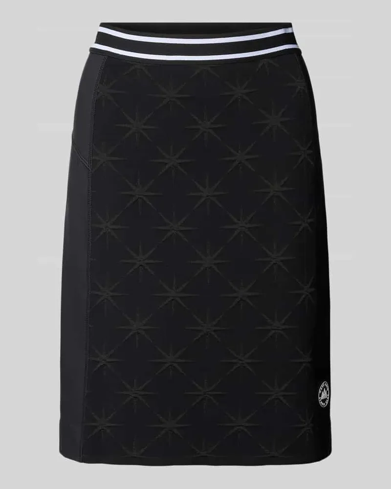 Marc Cain Rock aus Viskose-Mix mit Logo-Applikation Black