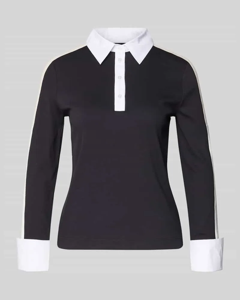 Marc Cain Poloshirt mit kurzer Knopfleiste Marine