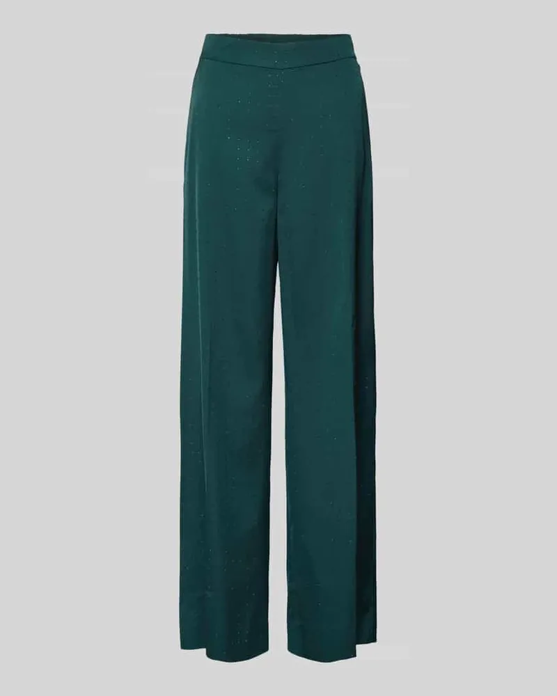 HUGO BOSS Regular Fit Weite Hose mit Ziersteinbesatz Modell 'HASELA Dunkelgruen