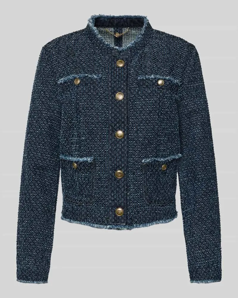 Marc Cain Regular Fit Blazer mit Stehkragen und Knopfleiste Marine