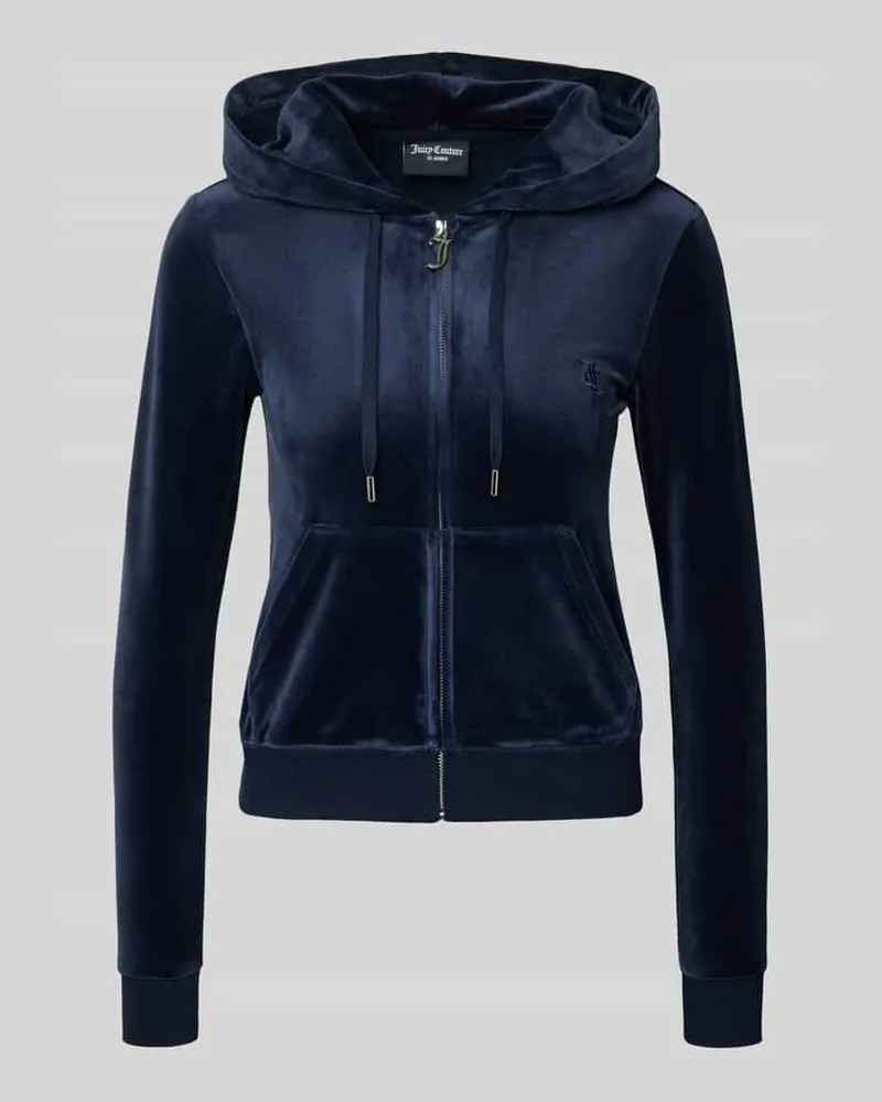 Juicy Couture Sweatjacke mit Logo-Stitching Modell 'ROBERTSON Dunkelblau