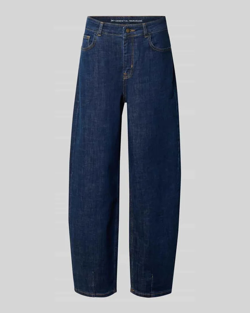 My Essential Wardrobe Barrel Jeans im 5-Pocket-Design Modell 'Lucy Dunkelblau