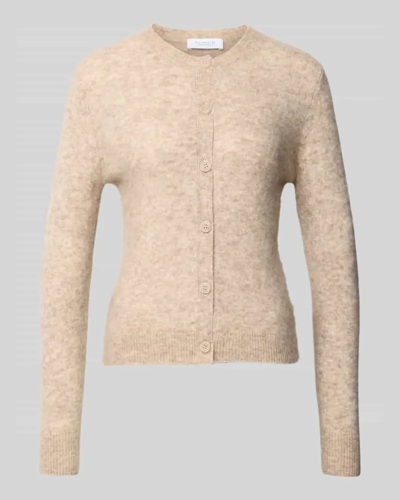 Rich&Royal Strickjacke mit Rundhalsausschnitt und Knopfleiste Beige