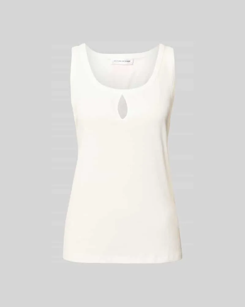 Victoria Beckham Regular Fit Top mit Leinen-Anteil Weiss