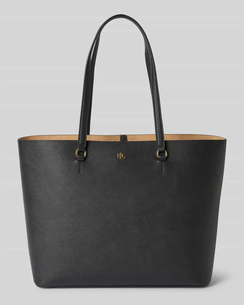 Ralph Lauren Tote Bag aus Leder mit Label-Applikation Modell 'KARLY Black
