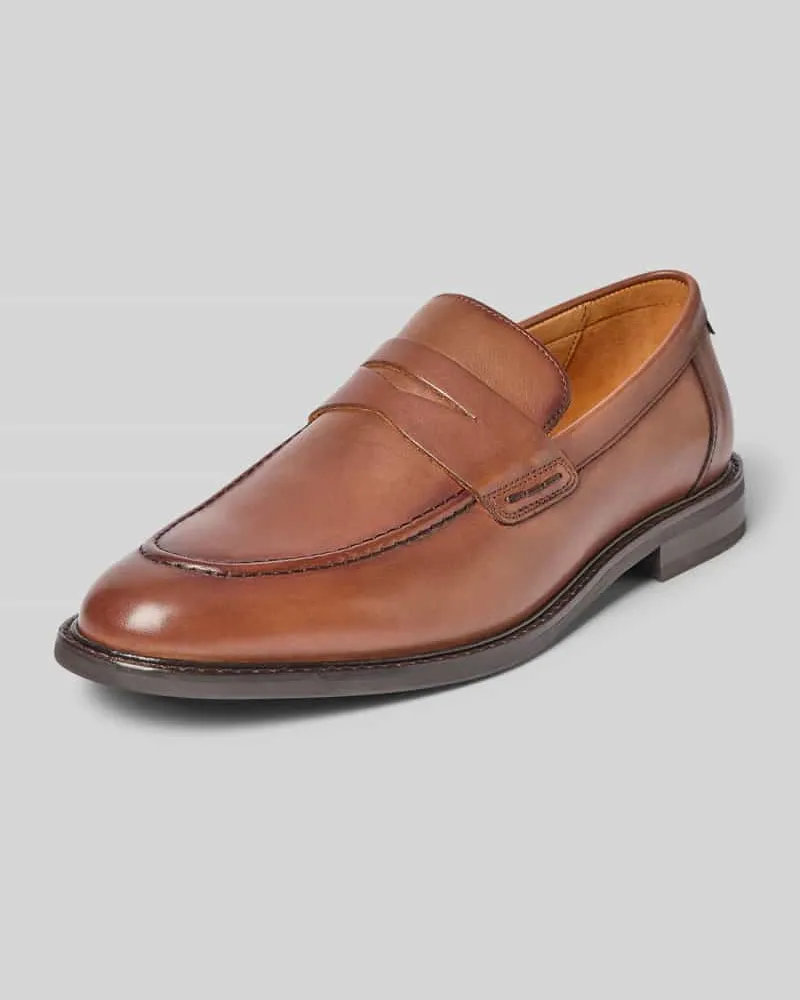 Gant Lederloafers mit Blockabsatz Modell 'Lozham Cognac