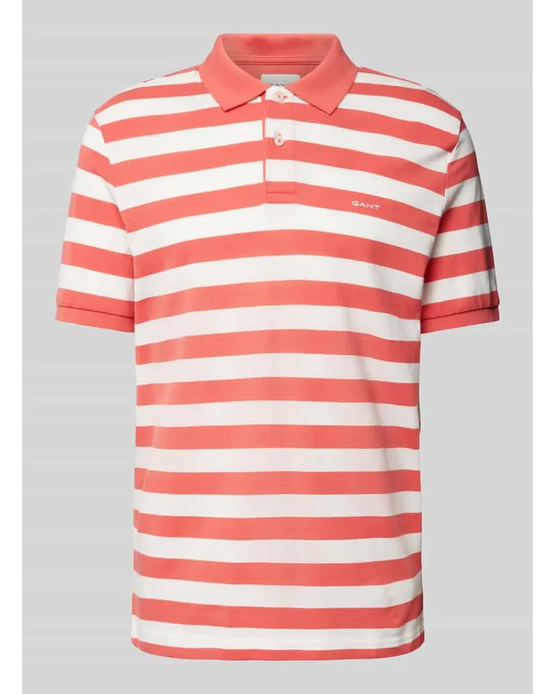 Gant Poloshirt mit Label-Stitching Modell 'STRIPE Pink