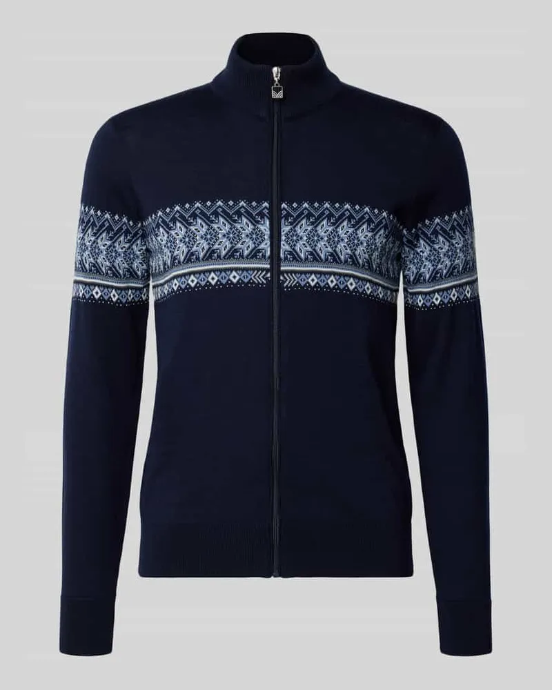 Dale of Norway Strickjacke mit Stehkragen und Reißverschluss Marine