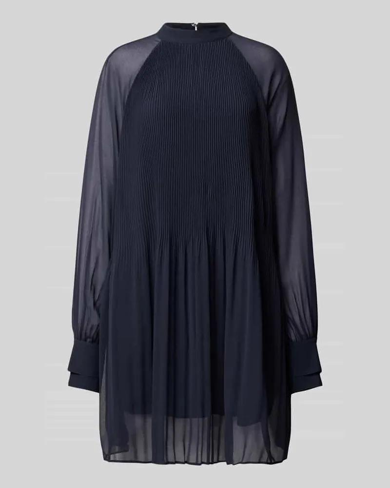 HUGO BOSS Knielanges Kleid im Double-Layer-Look Modell 'Dolumi Marine