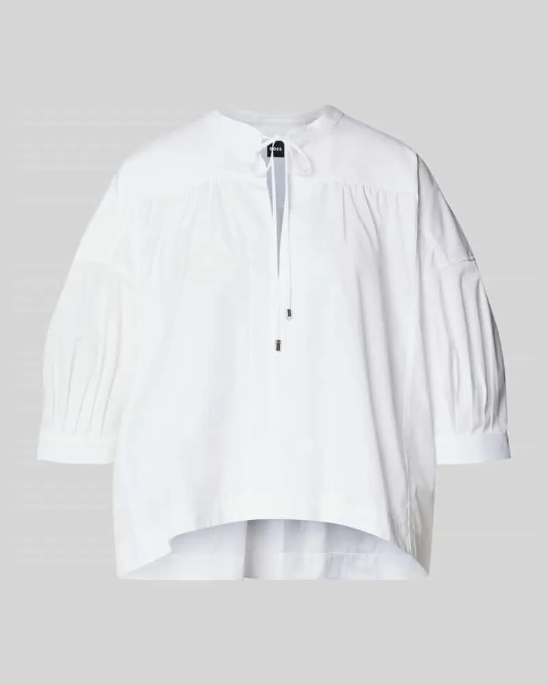 HUGO BOSS Oversized Bluse aus reiner Baumwolle Modell 'Bollana Weiss