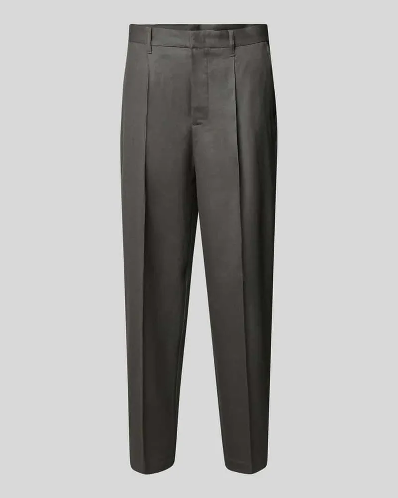 Emporio Armani Regular Fit Anzughose mit Bundfalten Schlamm