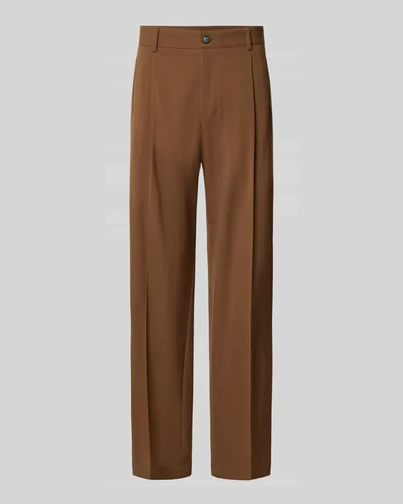 Strellson Loose Fit Anzughose mit Woll-Anteil Modell 'Jarod2 Cognac