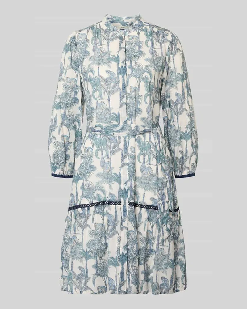 0039 Italy Knielanges Kleid mit Stehkragen Modell 'Milo Weiss