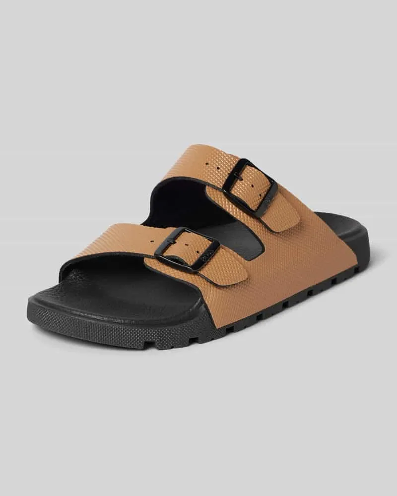 HUGO BOSS Slides mit Strukturmuster Modell 'Surfley Beige