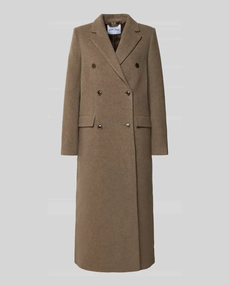 Samsøe & Samsøe Mantel mit Reverskragen Taupe