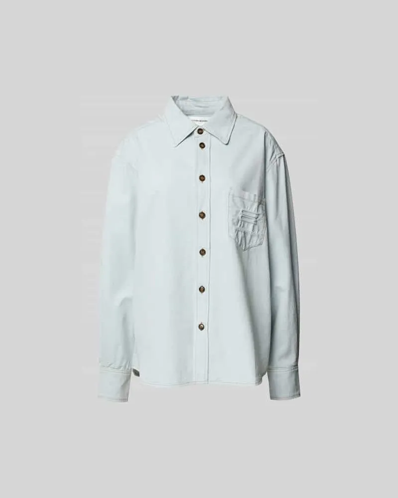 Victoria Beckham Hemdbluse mit Knopfleiste Hellblau