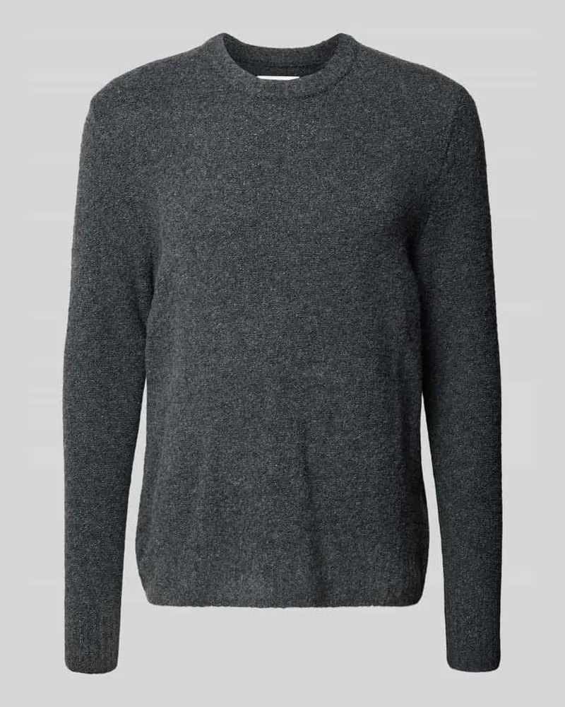 Wood Wood Strickpullover mit Rundhalsausschnitt Modell 'Andy Anthrazit