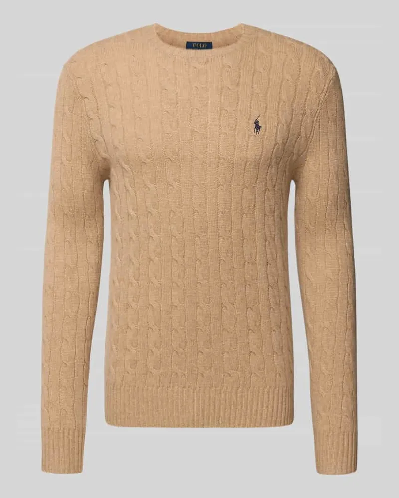 Ralph Lauren Regular Fit Strickpullover aus Woll-Kaschmir-Mix Camel