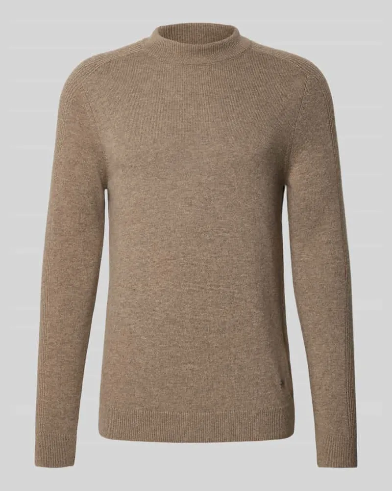 JOOP! Strickpullover mit Kaschmir-Anteil und Rundhalsausschnitt Hellbraun