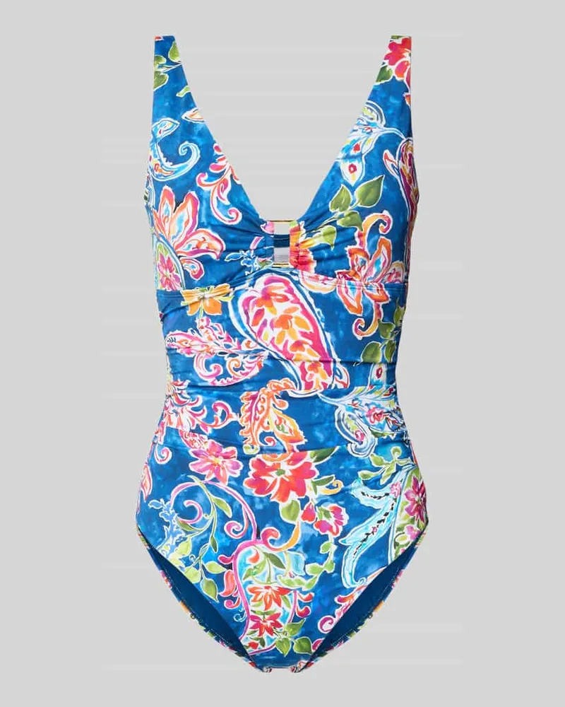 Ralph Lauren Badeanzug mit Allover-Muster Dunkelblau
