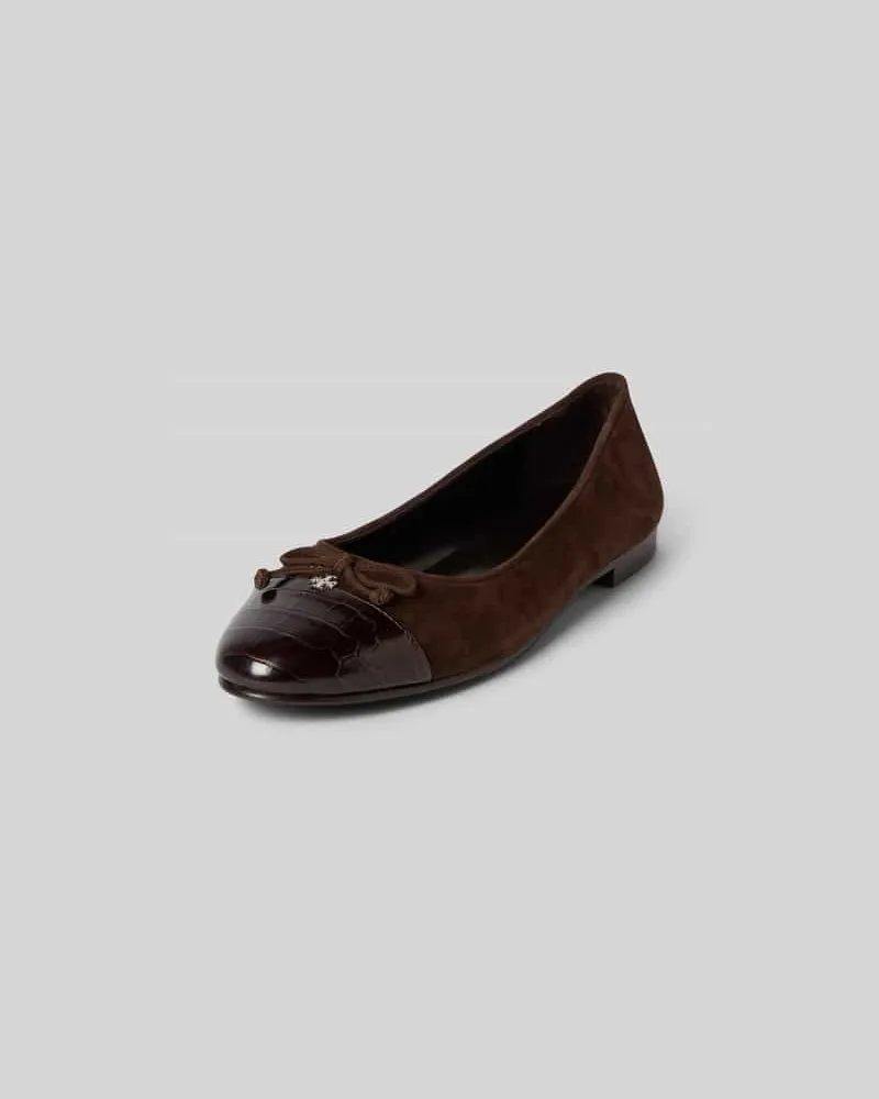 Tory Burch Ballerinas aus echtem Leder Dunkelbraun