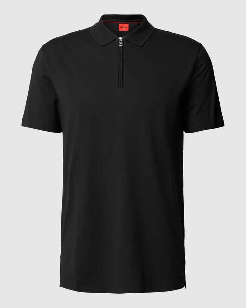 HUGO BOSS Poloshirt mit kurzem Reißverschluss Modell 'Dekok Black