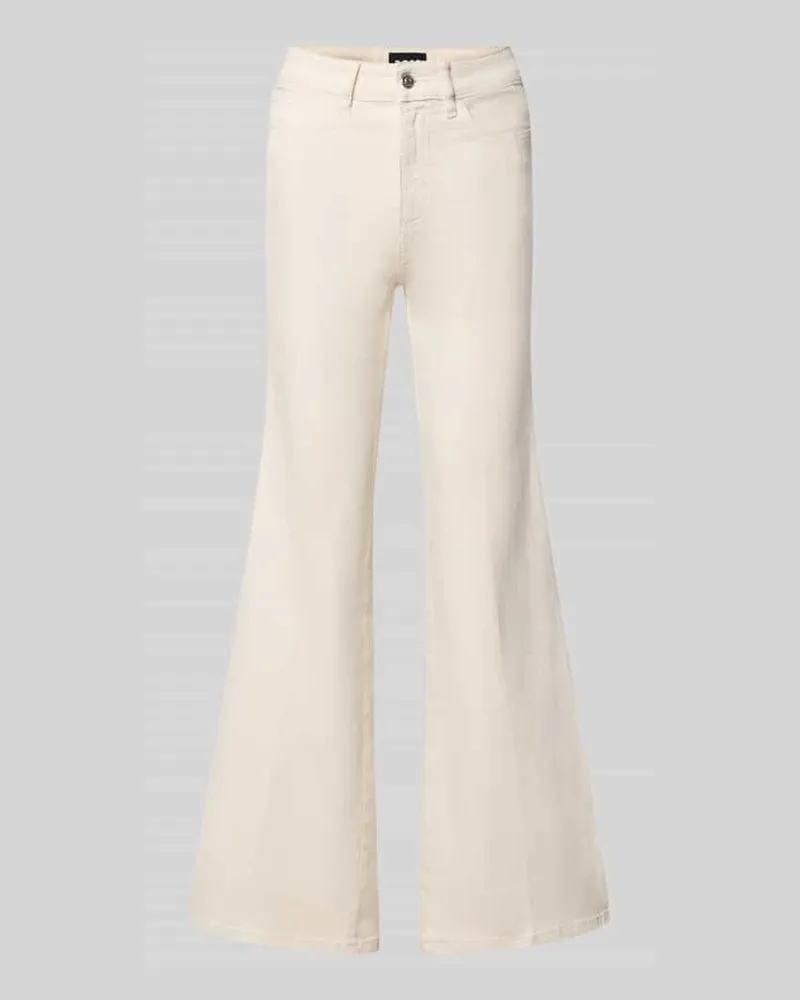 HUGO BOSS Regular Fit Bootcut-Jeans aus Baumwoll-Mix Modell 'ROSALYA 5.0 Offwhite