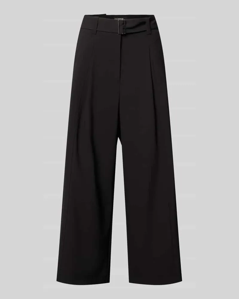 Cambio Regular Fit Barrel Leg Hose mit materialgleichem Gürtel Modell 'CELESTE Black