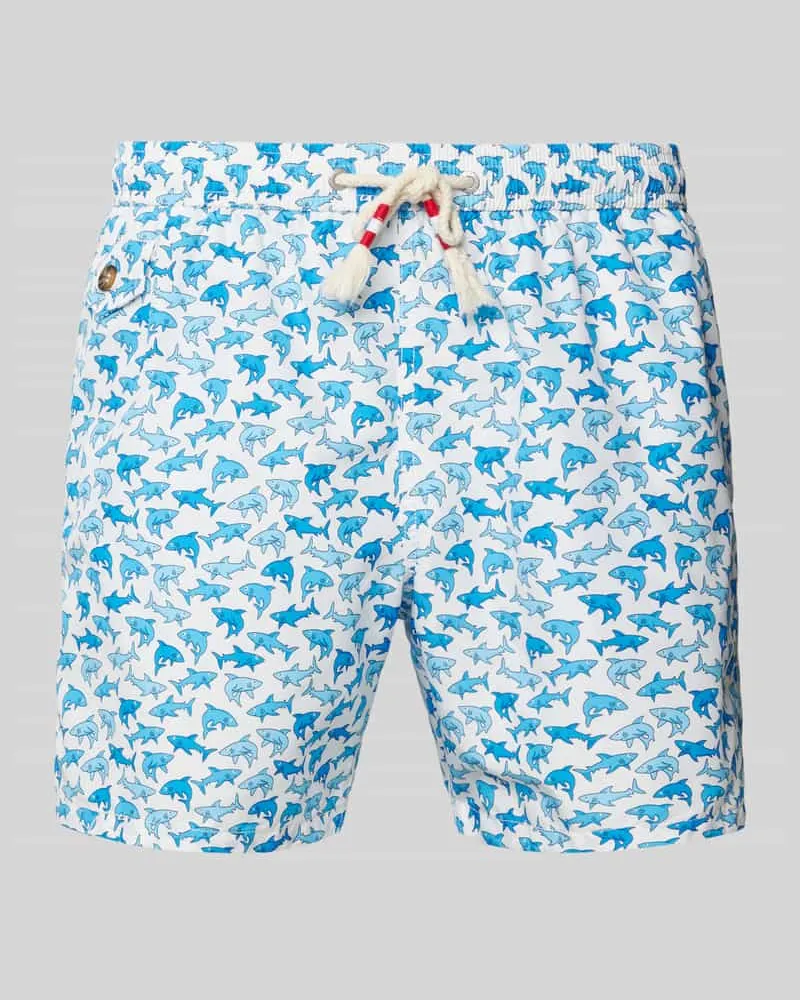 MC2 Saint Barth Regular Fit Badeshorts mit Pattentasche Modell 'LIGHTING Blau