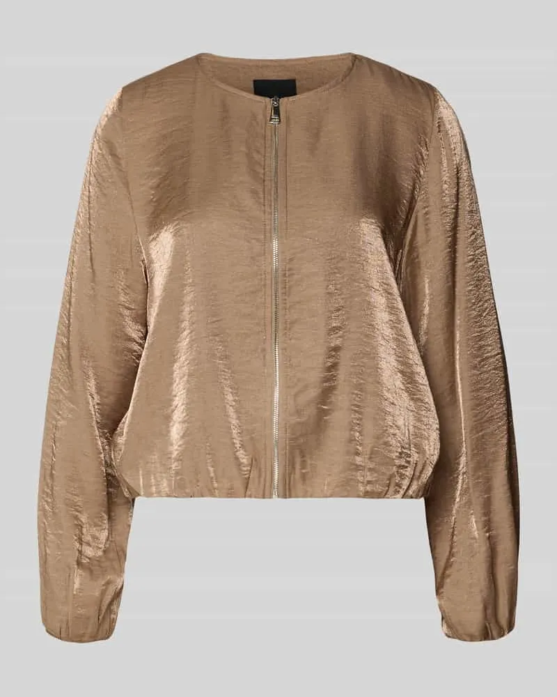ZERO Relaxed Fit Jacke aus Viskose-Mix Camel