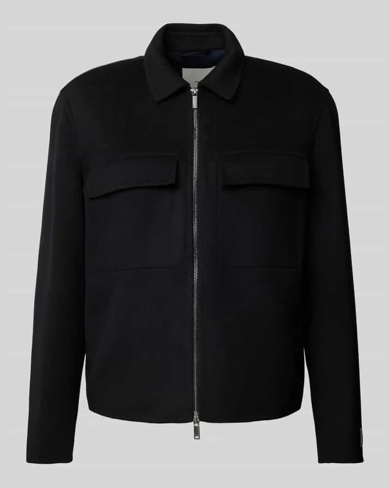 Calvin Klein Wolljacke mit Zweiwege-Reißverschluss Black