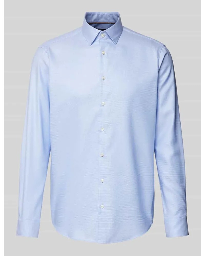 JAKE*S Regular Fit Business-Hemd aus Two Ply mit Kentkragen Bleu