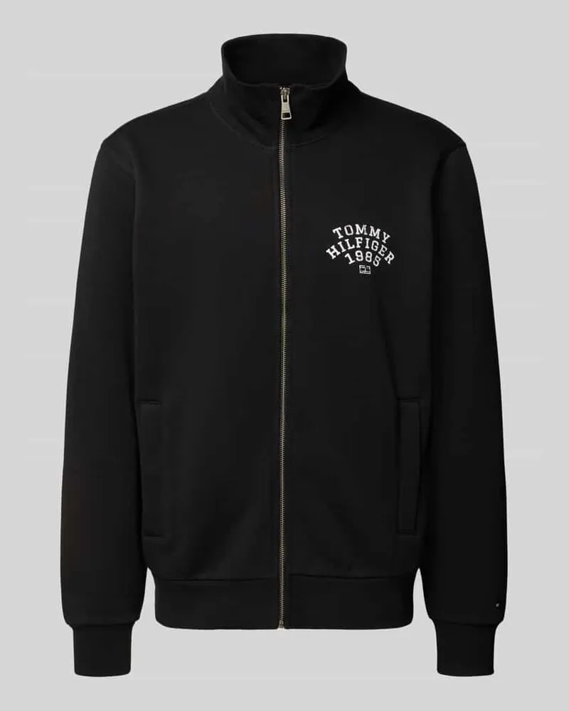 Tommy Hilfiger Regular Fit Sweatjacke aus Baumwoll-Mix Black