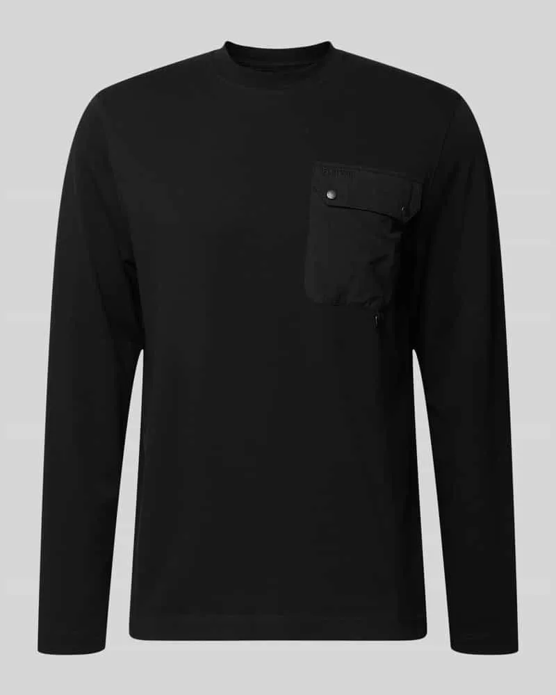 Barbour Relaxed Fit Langarmshirt aus Baumwoll-Mix Black