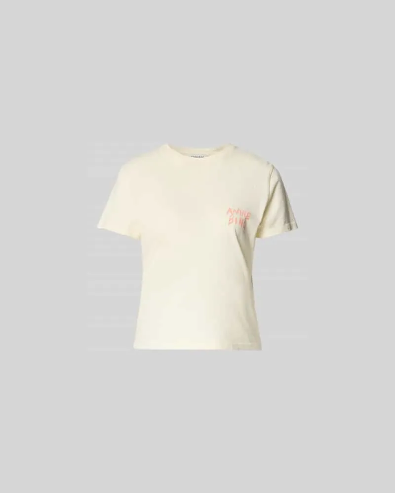 Anine Bing Regular Fit T-Shirt mit Logo-Detail Offwhite