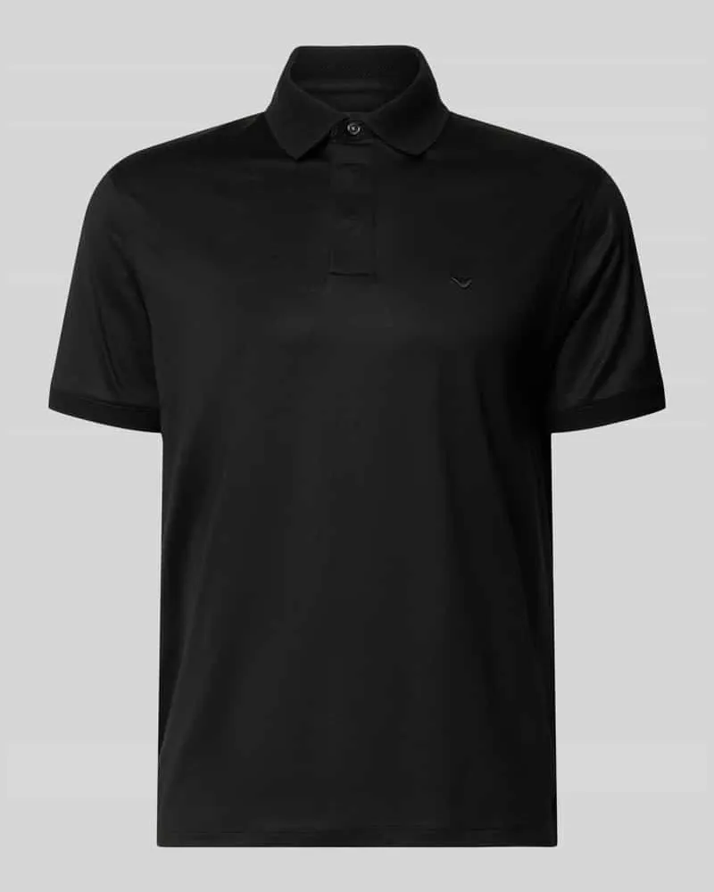 Emporio Armani Slim Fit Poloshirt mit Logo-Stitching Black