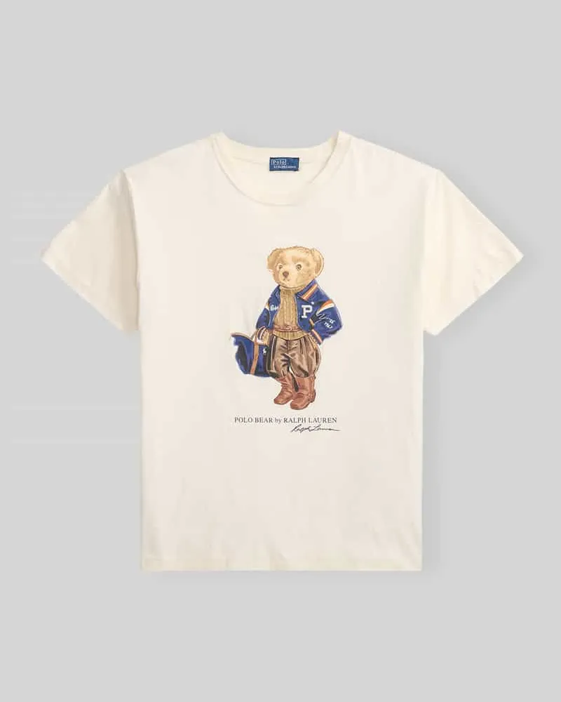 Ralph Lauren Regular Fit T-Shirt mit Polo-Bear-Print Weiss