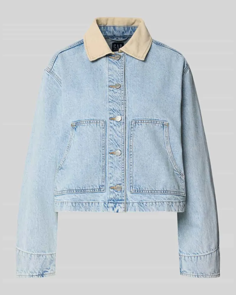 GAP Cropped Jeansjacke mit Umlegekragen Jeansblau
