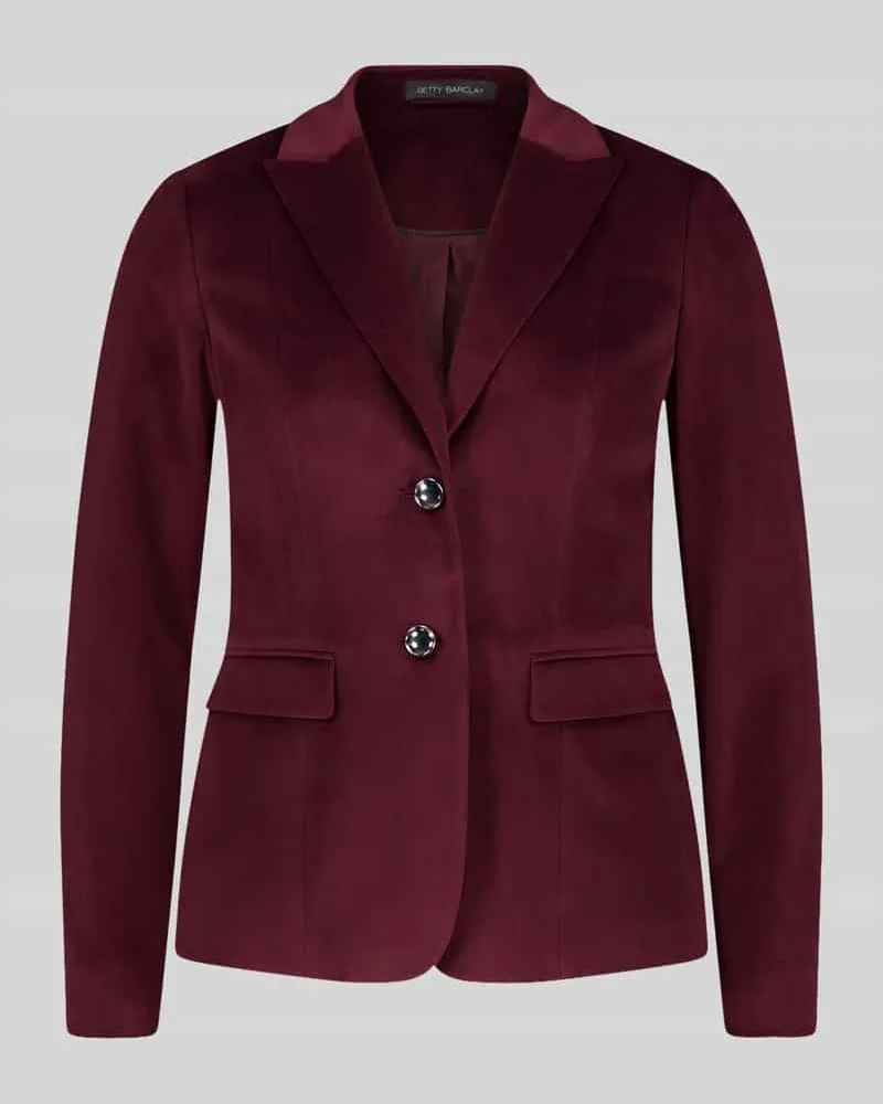 Betty Barclay Regular Fit Longline Blazer mit Zierknöpfen Bordeaux