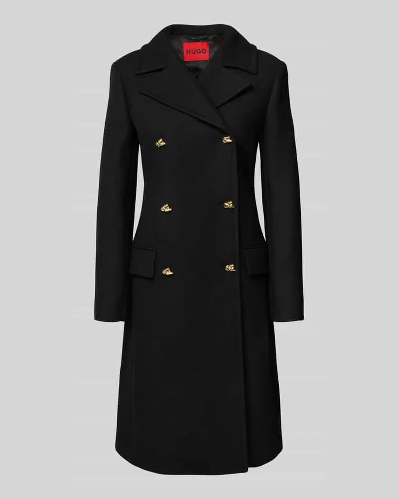 HUGO BOSS Wollmantel aus Woll-Mix Black