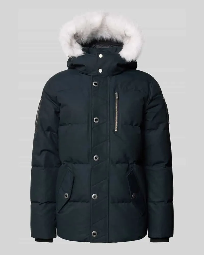 Moose Knuckles Daunenjacke mit abnehmbarer Fellkapuze Marine