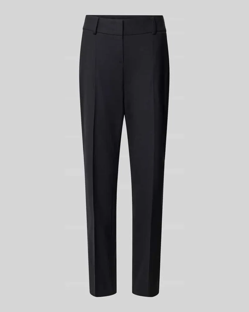 windsor. Slim Fit Hose aus Schurwoll-Elasthan-Mix mit Bügelfalten Marine