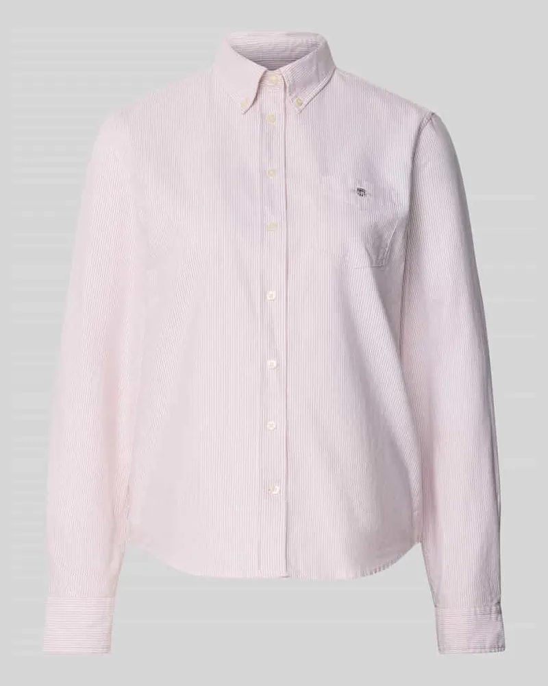 Gant Hemdbluse mit Button-Down-Kragen und Sportmanschetten Hellrosa