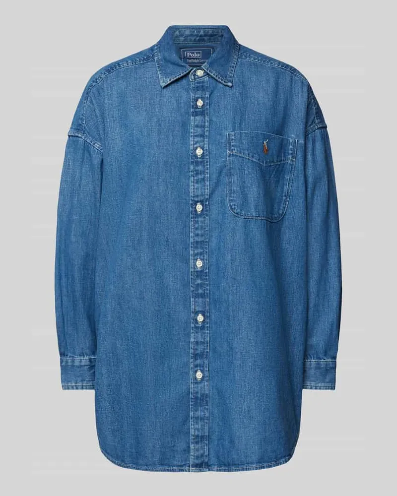 Ralph Lauren Regular Fit Jeansbluse mit Brusttasche Jeansblau