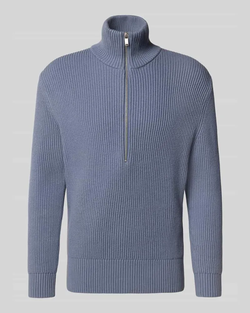 Drykorn Strickpullover mit Troyer-Kragen Modell 'MANUELO Blau
