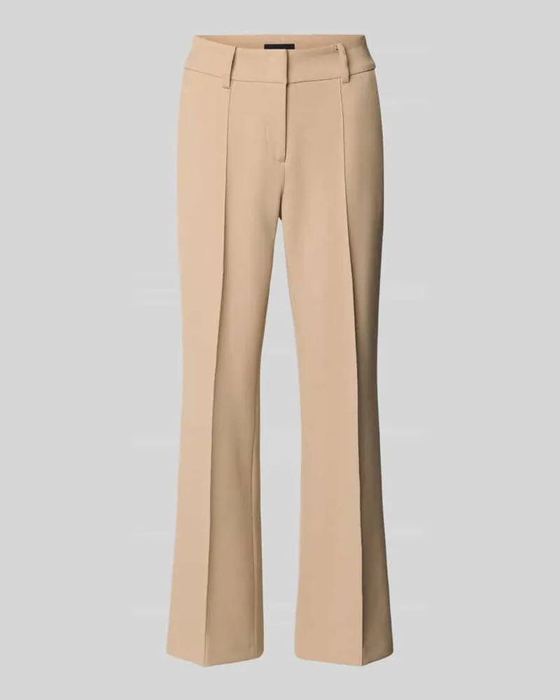 Cambio Flared Fit Stoffhose mit Viskose-Anteil Modell 'Farah Camel
