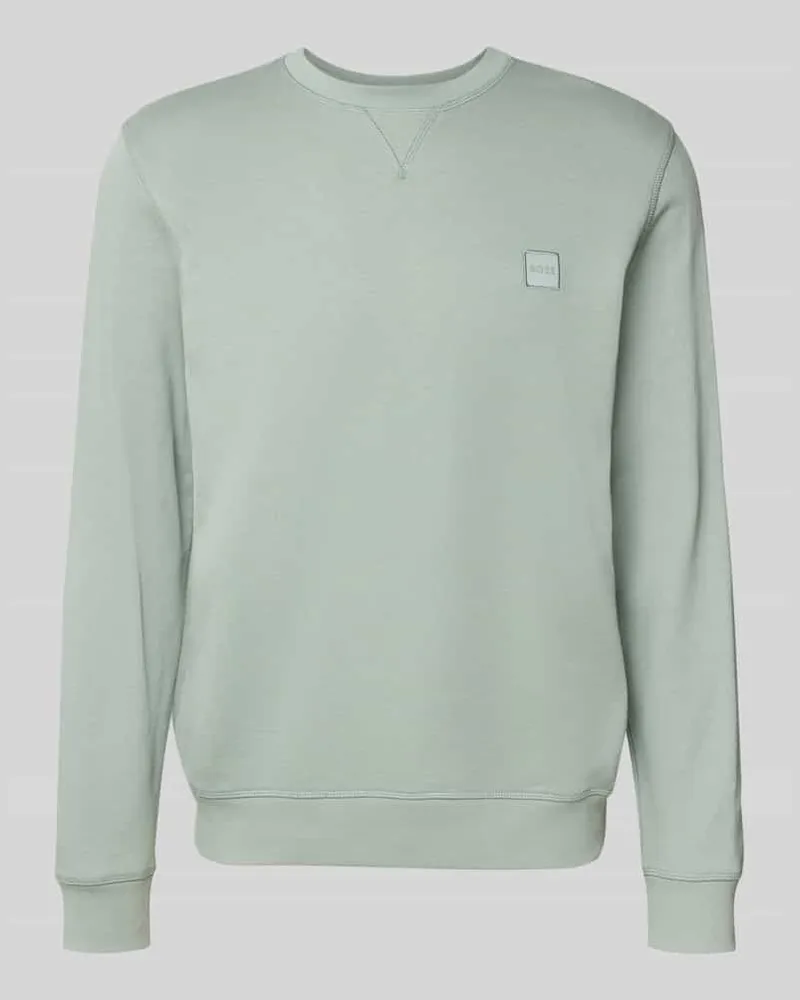 HUGO BOSS Regular Fit Sweatshirt aus reiner Baumwolle Modell 'WESTART Mint
