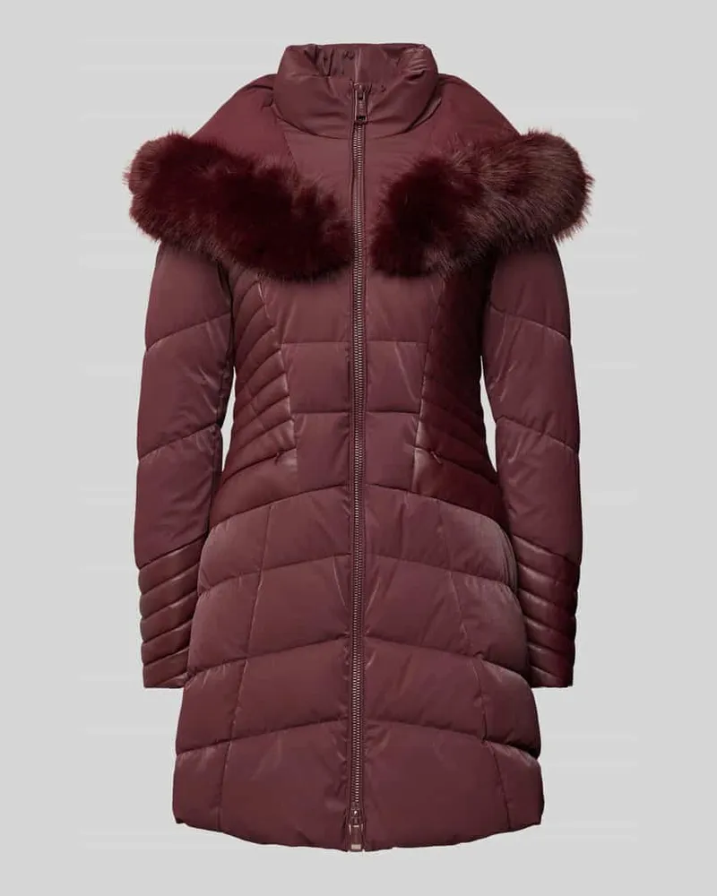 Guess Steppmantel mit Kunstfellbesatz Modell 'OXANA Bordeaux