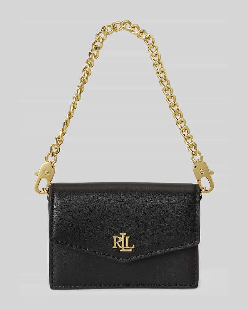 Ralph Lauren Portemonnaie aus echtem Leder mit abnehmbarer Tragekette Black